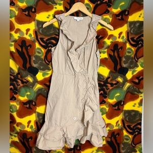 Marissa Webb Collective Khaki Ruffle Wrap Dress Size 4